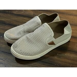 OluKai Women’s Pehuea Taupe Mesh Casual Comfort Slip On Sneakers Shoes Size 9M